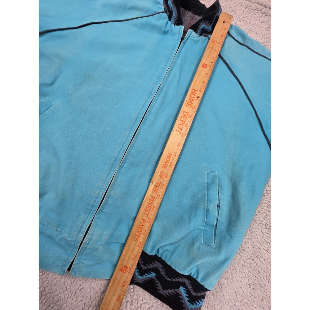 Vtg Walls Mountain Navajo Aztec Detroit‎ Style Jacket Mens X-Large? Blue Canvas - Picture 6 of 11